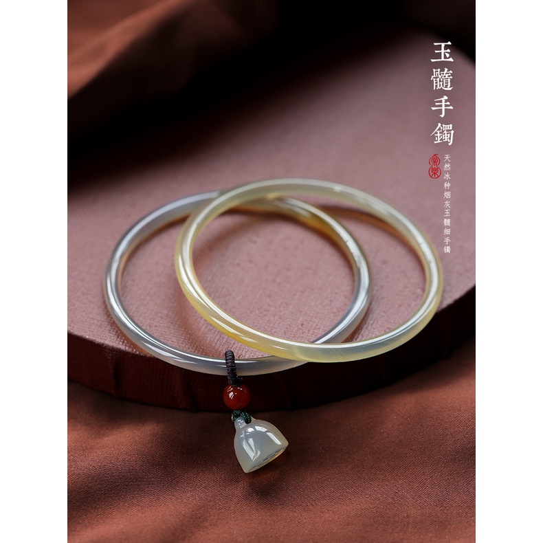 [Hàng Mới Về] Mặt Trang Sức Nhẫn Màu Xám Đá Canxedony