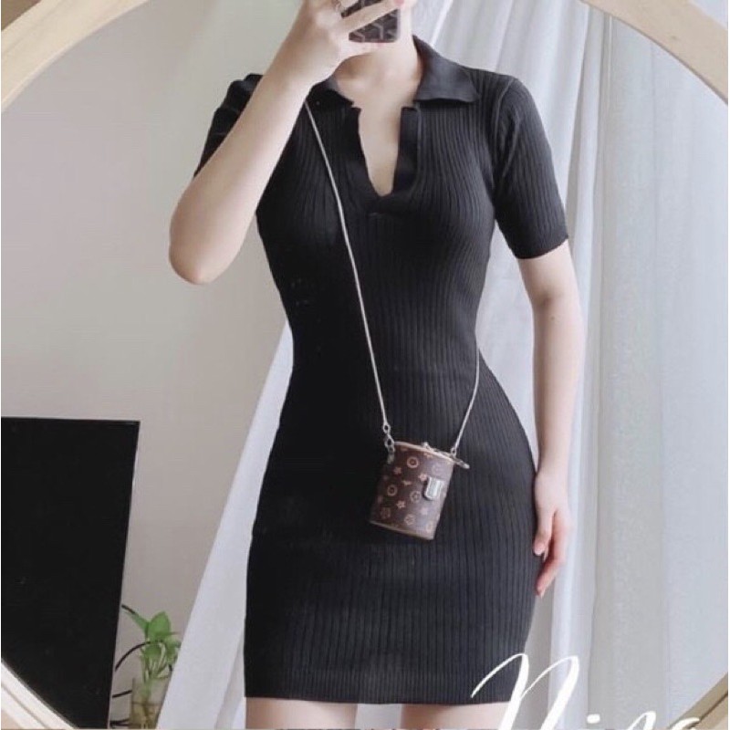 [ FREESHIP TỪ 150K ]_ VÁY LEN TĂM BODY CỔ POLO