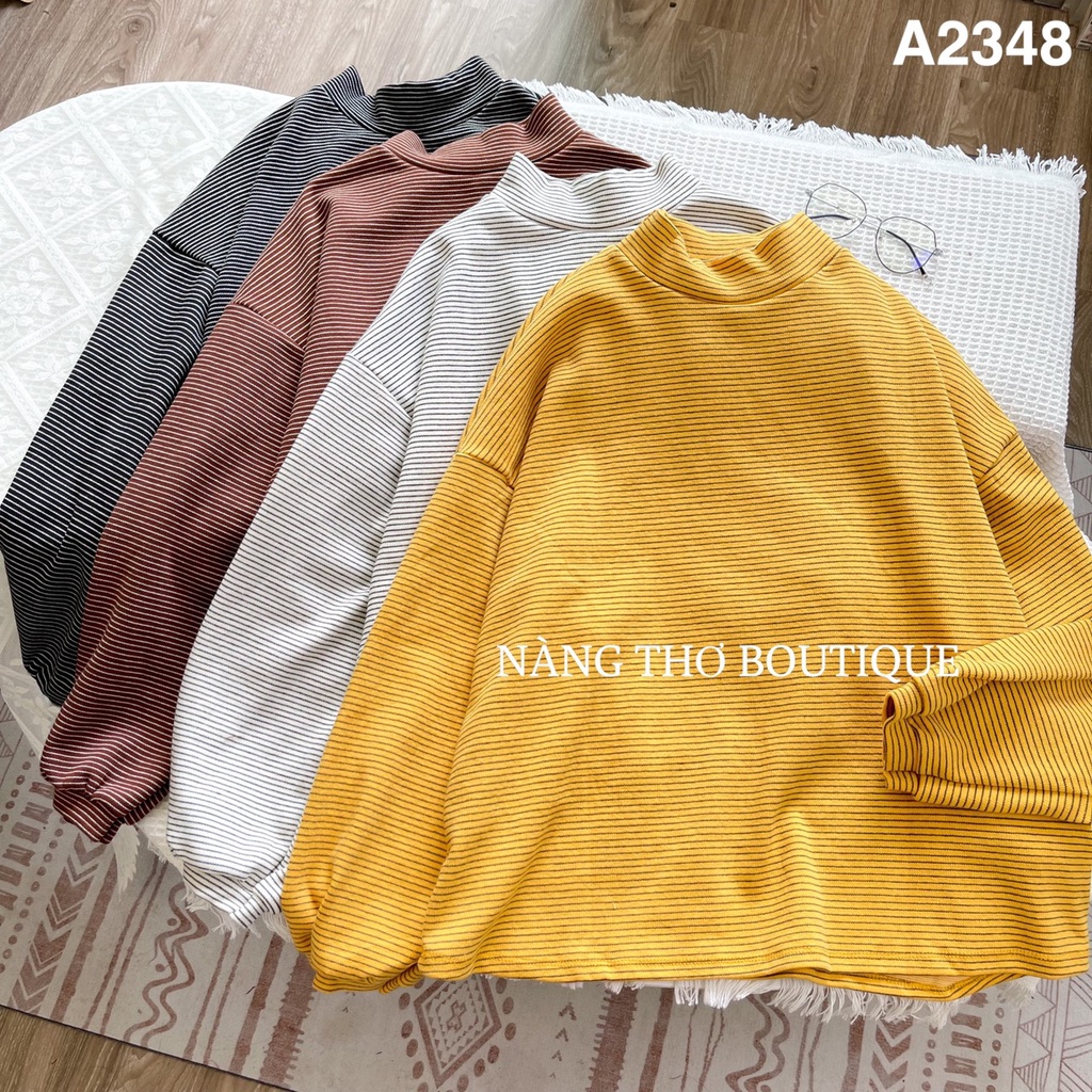 Áo nỉ kẻ cổ 3 phân (ảnh thật do shop chụp) 2348