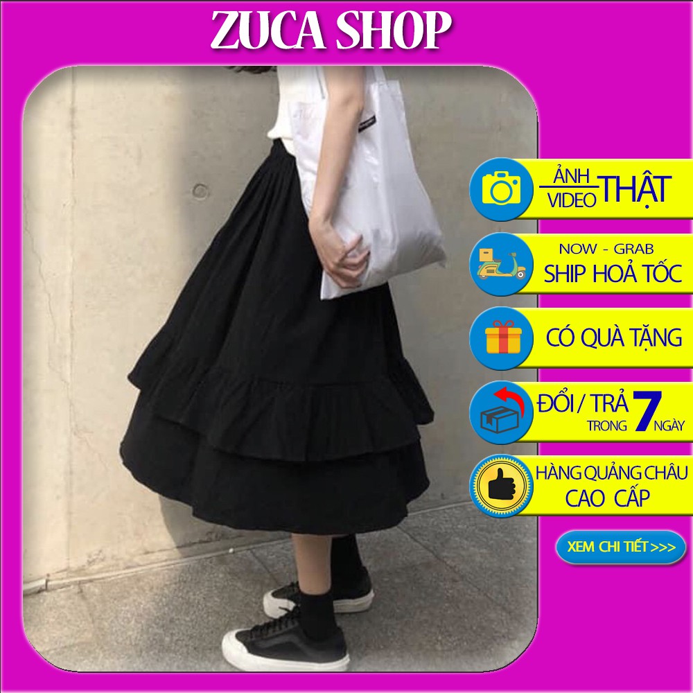 Chân váy dài ulzzang 2 tầng phong cách Hàn Quốc - Zuca Shop