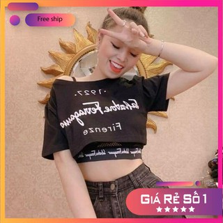 Áo Croptop 🍓FREESHIP EXTRA🍓 Set Áo Crotop & Bra Firenze 1927
