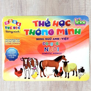 Thẻ Học Flashcards,Thẻ Học Thông Minh Chủ Đề Động Vật Nuôi Kèm Chữ Tiếng Anh Cho Bé Học