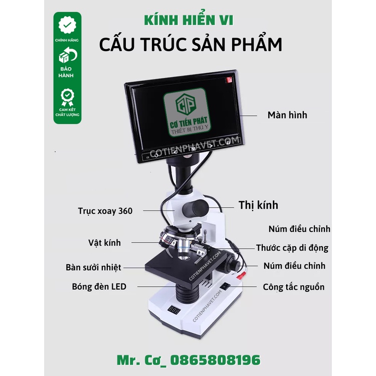 Kính hiển vi soi tinh trùng heo có màn hình LCD
