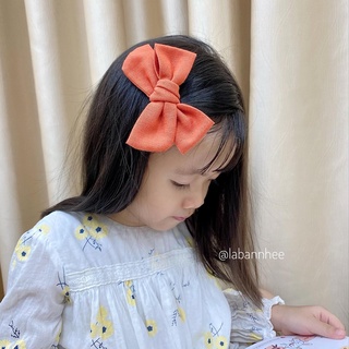 Kẹp tóc nơ, buộc tóc nơ vải linen, handmade by LÀ BẠN NHÉ