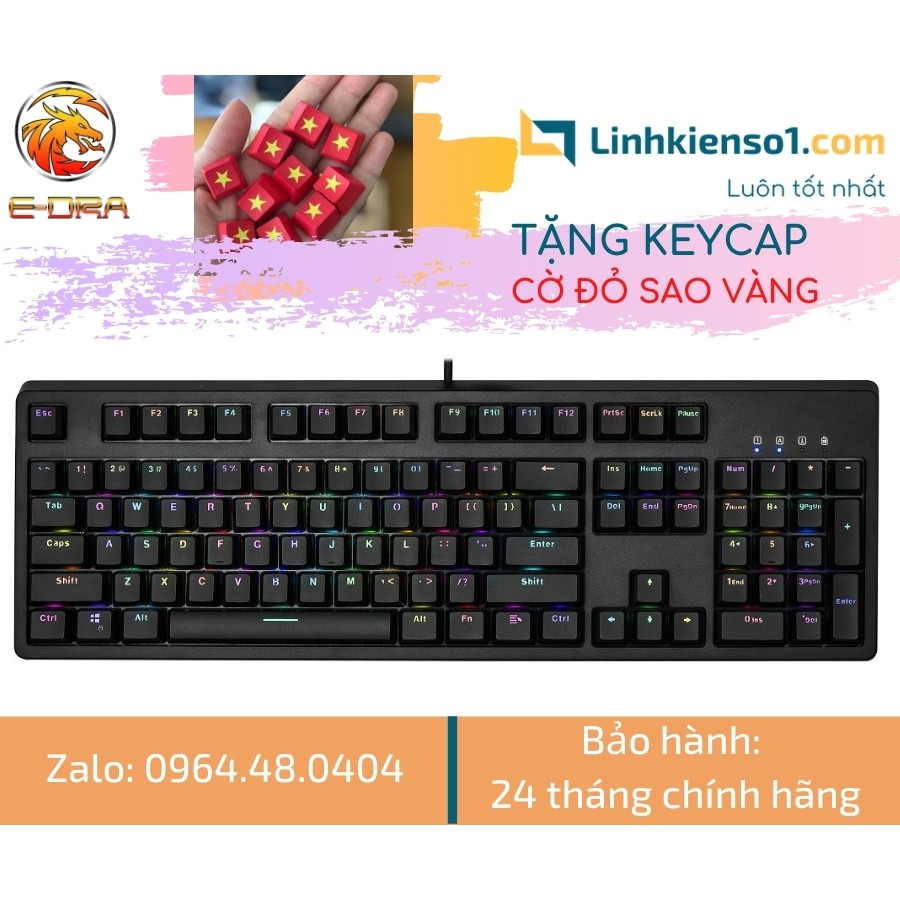 [Mã SKAMPUSHA7 giảm 8% đơn 250k]Bàn phím cơ E-Dra EK3104 RGB Huano 2021 Full Size - Hàng chính hãng