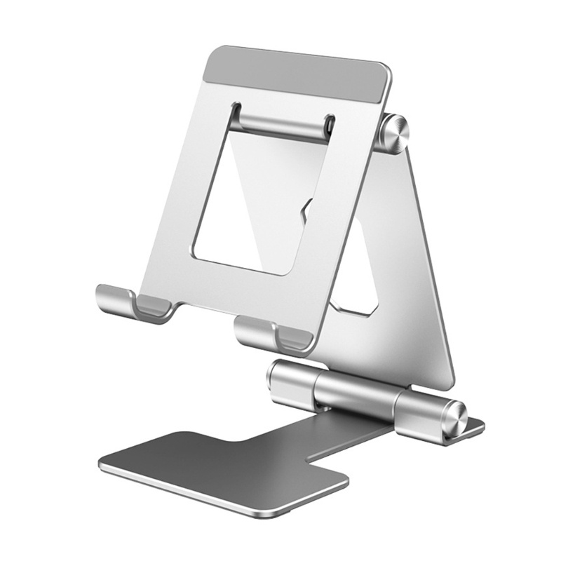 Giá Đỡ Điện Thoại / Máy Tính Bảng Bằng Nhôm + Silicon Chống Trượt Có Thể Gấp Gọn Tiện Dụng Cho Gia Đình