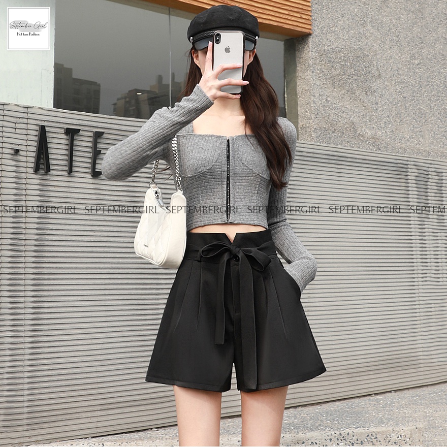 Quần Shorts Nữ Thiết Kế Kiểu Quần Tây Thắt Nơ Form Chuẩn Đẹp SEPTEMBERGIRL - SHORTS NU 002V2