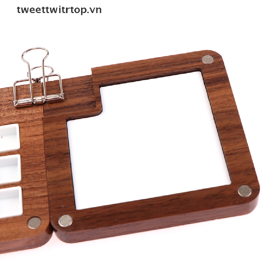 Khay Gỗ Rỗng Đựng Màu Nước Mini Tiện Dụng Mang Theo Du Lịch