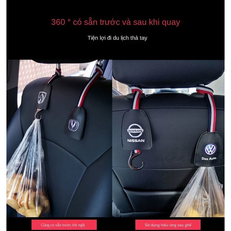 Móc treo đồ gắn sau lưng ghế xe hơi bằng kim loại chống va chạm tiện lợi đa năng