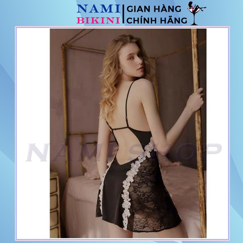 Váy ngủ lụa Satin gợi cảm kèm quần lọt khe đầm ngủ chất siêu mát tôn dáng váy 2 dây cao cấp Nami | BigBuy360 - bigbuy360.vn
