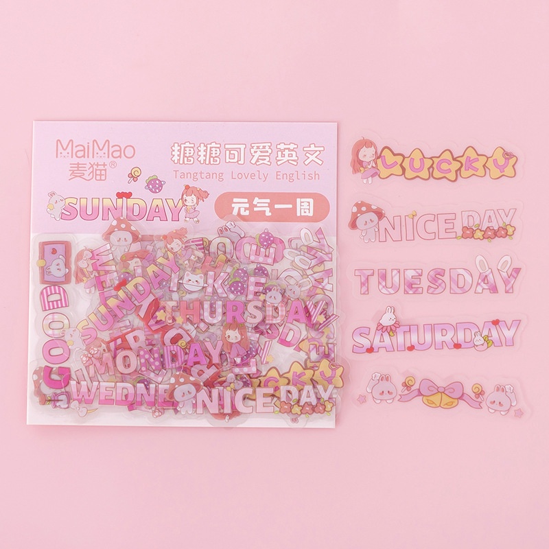 Sticker Dán Tường Chống Thấm Nước Họa Tiết Chữ Tiếng Anh Dễ Thương