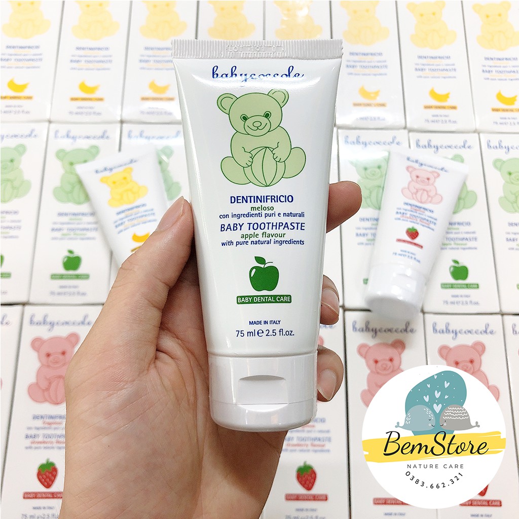  Kem Đánh Răng cho Bé Babycoccole 12M+ 75ml Hữu cơ Nuốt Được