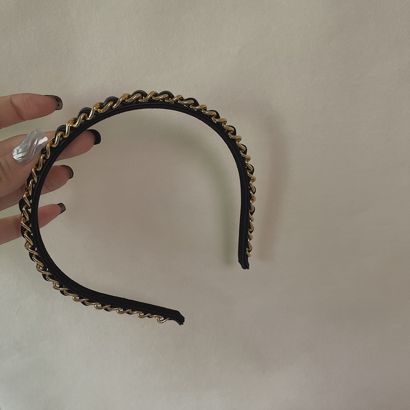 Băng Đô Cài Tóc Bằng Da Phối Xích Thời Trang Đơn Giản 19A1272