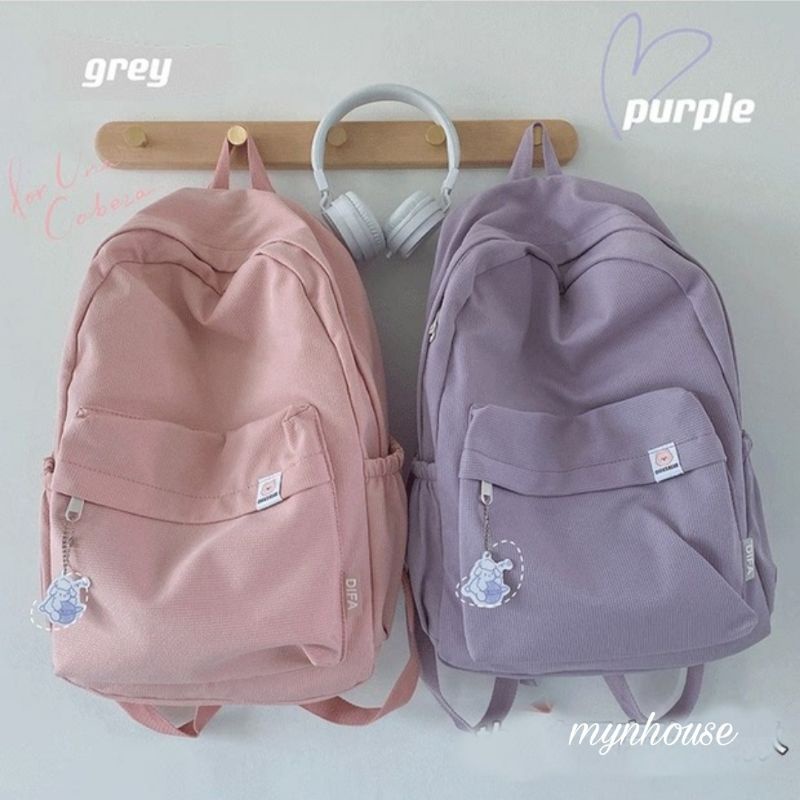 Balo Trơn Basic Ulzzang Màu Pastel  B35