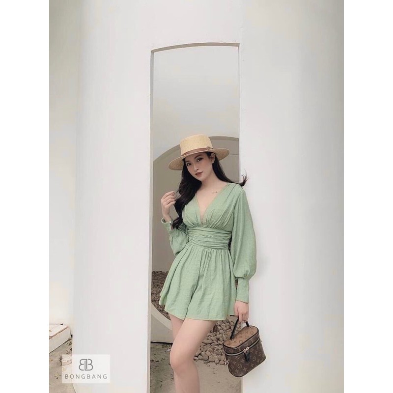 ⚡️JUM XANH⚡️Jumsuit ngắn màu xanh bơ | BigBuy360 - bigbuy360.vn