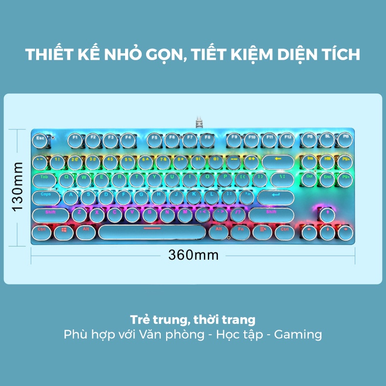 Bàn phím cơ máy tính đèn LED 9 chế độ ONEKA KB02