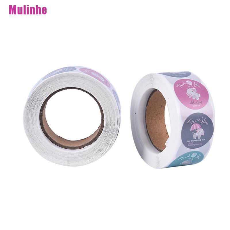 Cuộn 500 Miếng Dán Niêm Phong Bao Bì Họa Tiết Hoạt Hình Động Vật / Chữ Thank You Độc Đáo DIY
