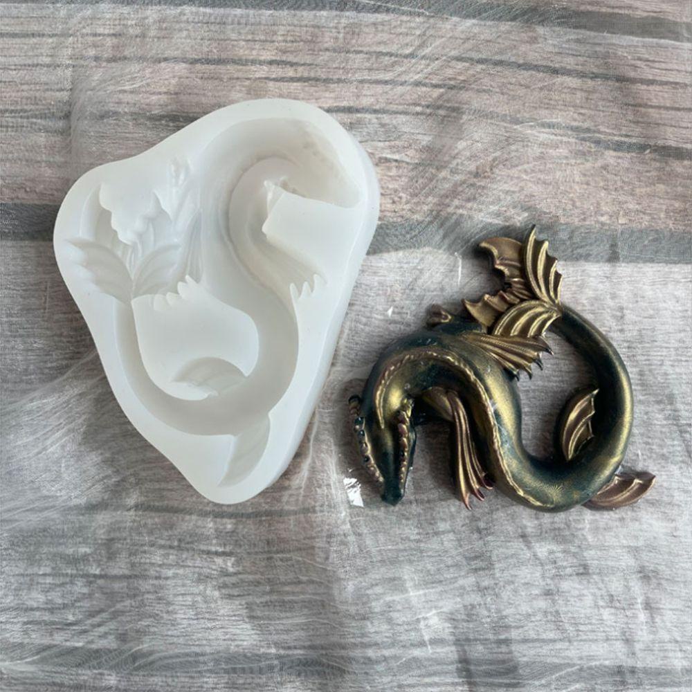 Khuôn Silicone Tạo Hình Rồng 3D Làm Đất Sét Thủ Công