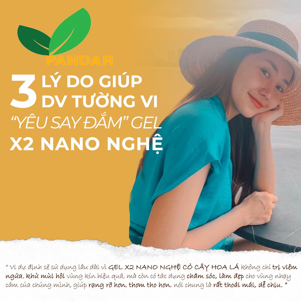 [TẶNG 1 BAO CAO SU DUREX]Gel Vệ Sinh Phụ Nữ x2 Nano Nghệ, Cỏ cây hoa lá, PANDAR, chai 150 ml