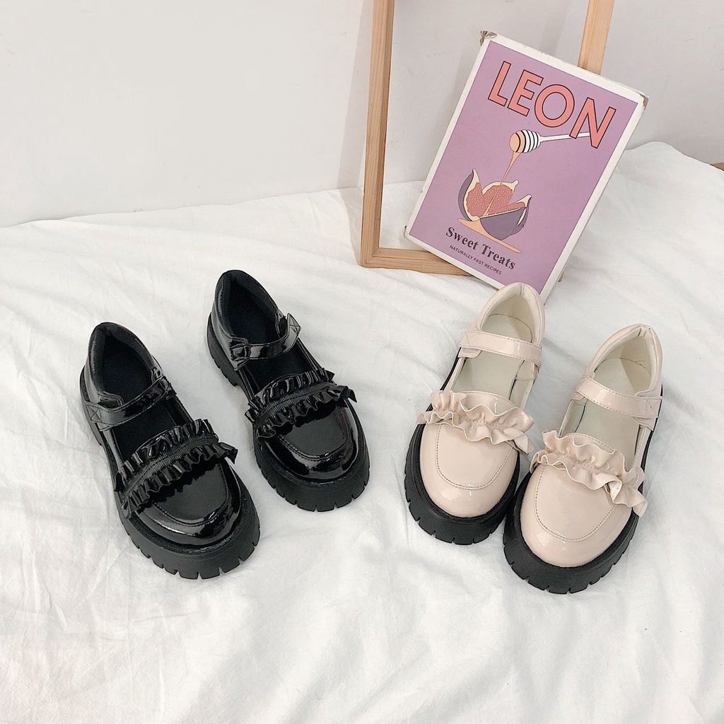[ Mã 66CBSALE giảm 30K đơn 200K] Giày da đế dày thời trang Hàn Quốc 2021 dành cho nữ | BigBuy360 - bigbuy360.vn