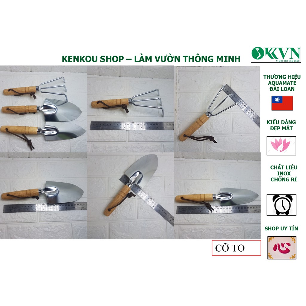 Shop Kenkou _ Bộ dụng cụ làm vườn cầm tay AQUAMATE 3 món Đài Loan