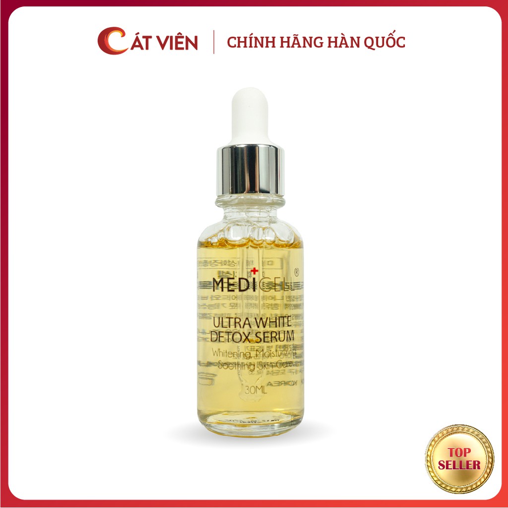 Tinh chất trắng da Medicell, serum thải độc tố chăm sóc da, dưỡng trắng mờ thâm nám, Ultra White Detox Serum