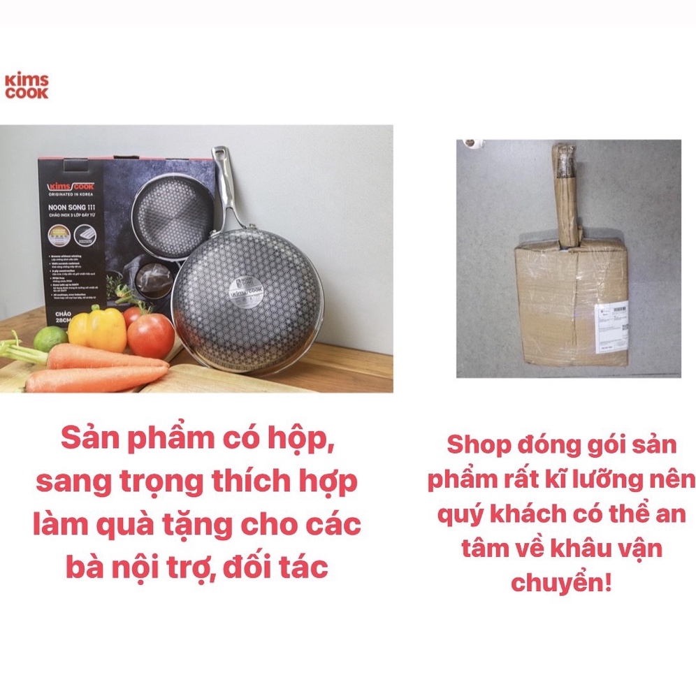 Chảo Chống Dính Hoa Tuyết Bếp Từ Cào Không Xước KimsCook Noon Song Hàn Quốc - 20cm/22cm/24cm/26cm