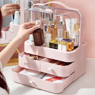 [ Size lớn cao 39.5 cm] HỘP ĐỰNG MỸ PHẨM QUAI XÁCH CÓ NẮP CHỐNG BỤI