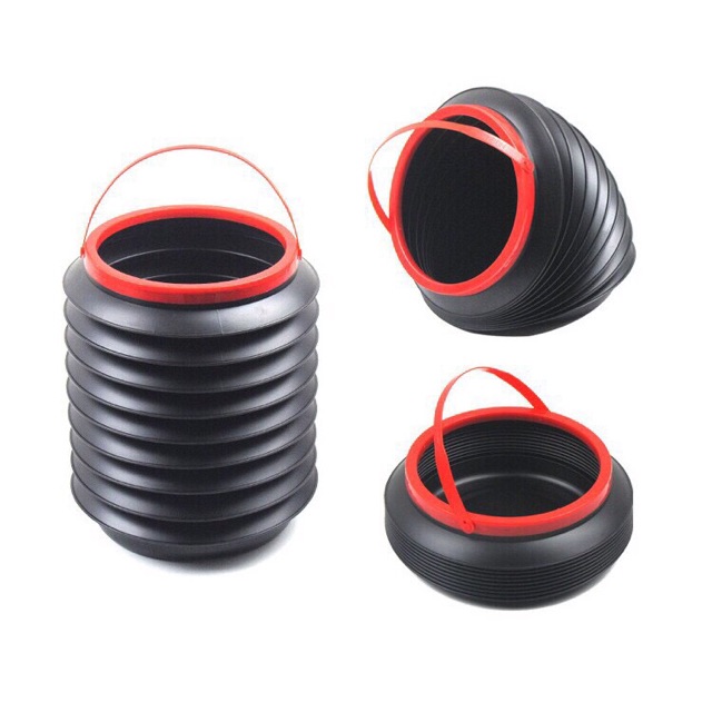 Xô nhựa lò xo gấp gọn đa năng dung tích 4L dùng trên oto