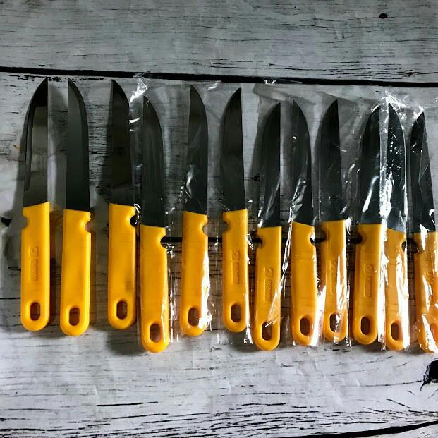 Hộp 12 Cây Dao Kinwi Stainless Steel Kitchen Knife Cán Vàng Mũi Nhọn - 511