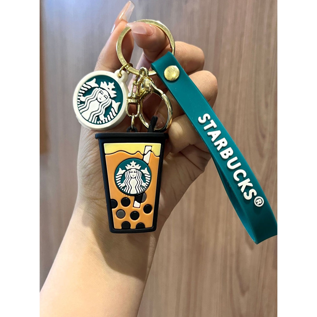 STARBUCKS Móc Khóa Hình Ly Trà Sữa/Cà Phê Bằng PVC Ba Chiều Độc Đáo