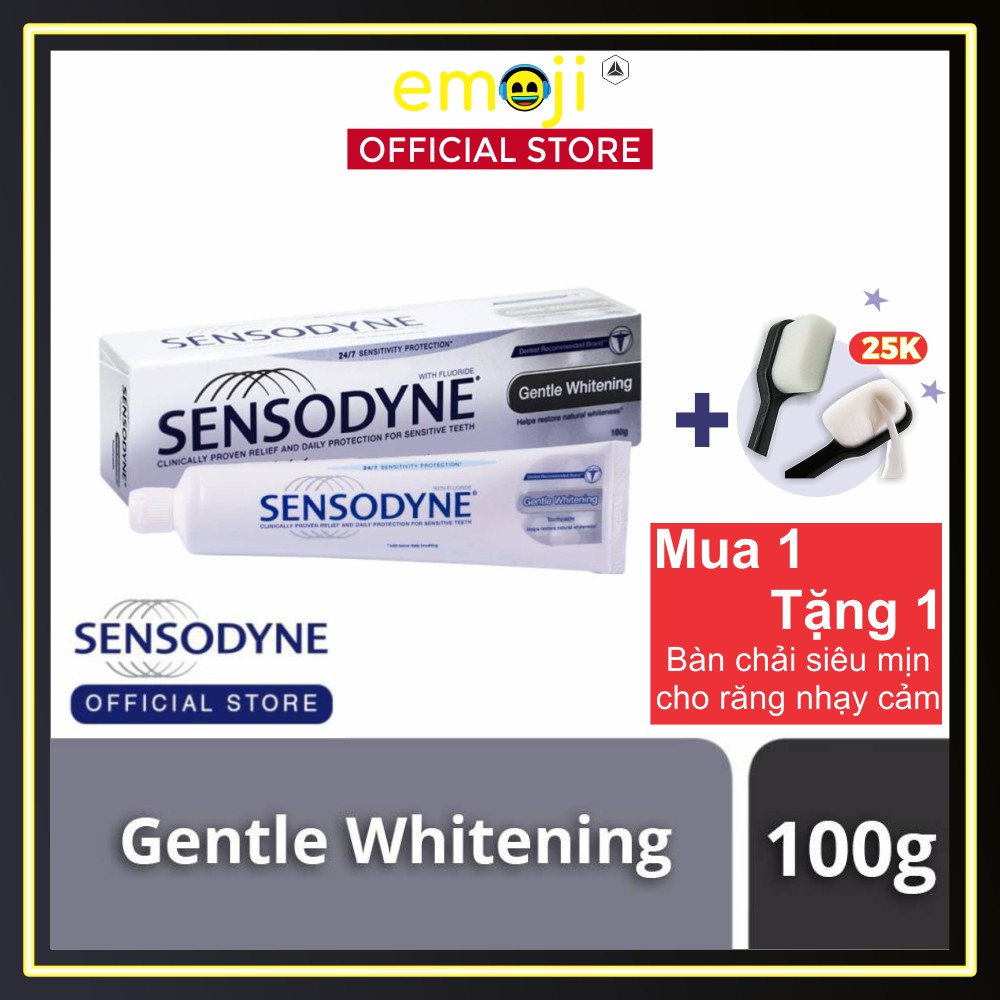 Kem đánh răng Sensodyne Gentle Whitening 100G - Made in Thailan, kèm quà tặng