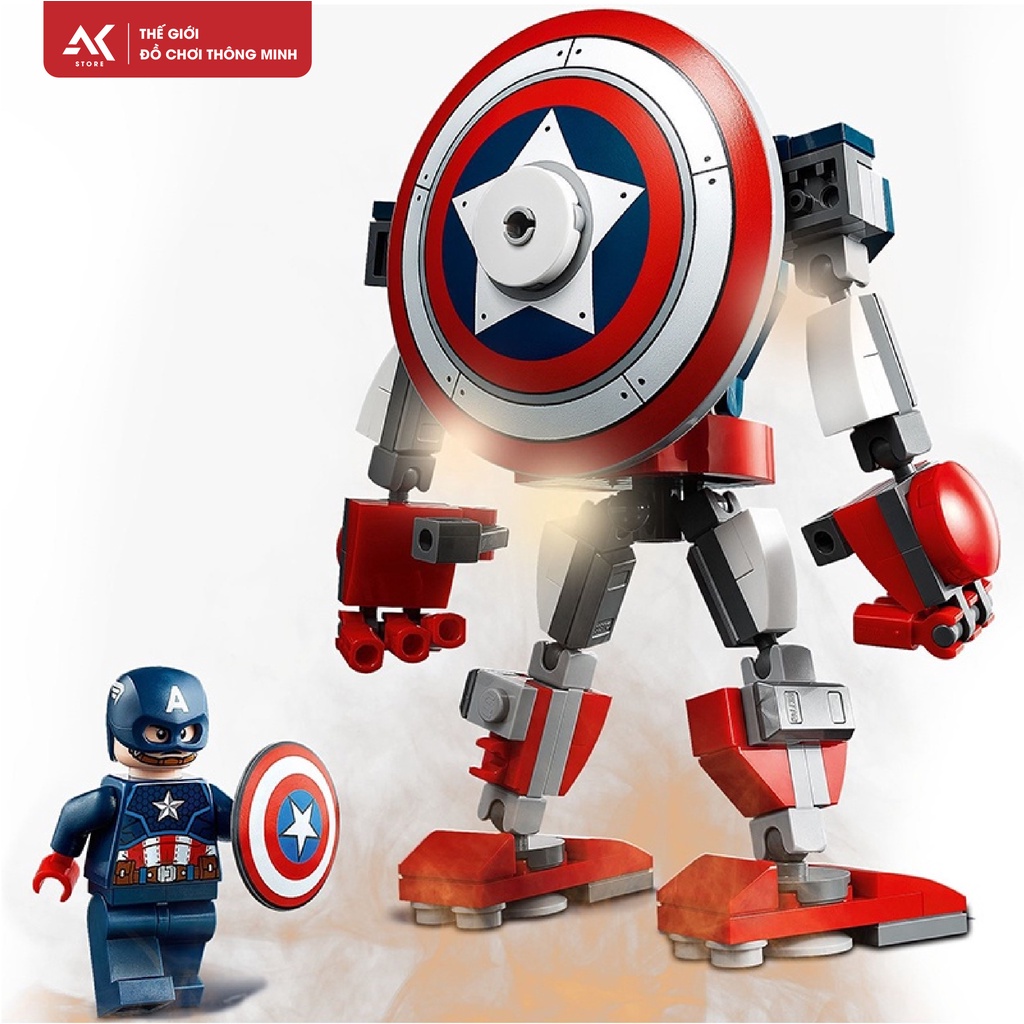 Mô Hình Lắp Ráp Nhân Vật Siêu Anh Hùng Lego Marvel Siêu Nhân Nhện Captain America Iron Man