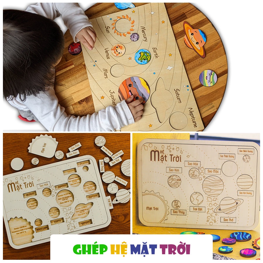 BỘ ĐỒ CHƠI GHÉP HÌNH HỆ MẶT TRỜI - ĐỒ CHƠI TRÍ TUỆ KHOA HỌC CHO BÉ