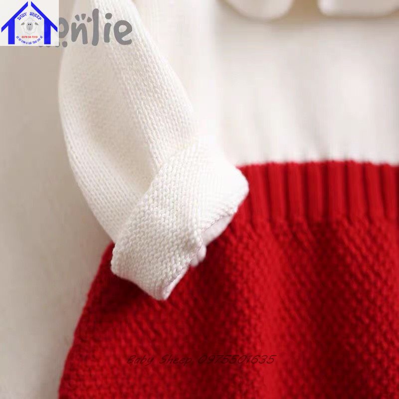 Body Len Đỏ Yếm len hàng Quảng Châu Cao Cấp Cho Bé Gái từ 0-3 tuổi Cực Xinh Xắn Đáng Yêu