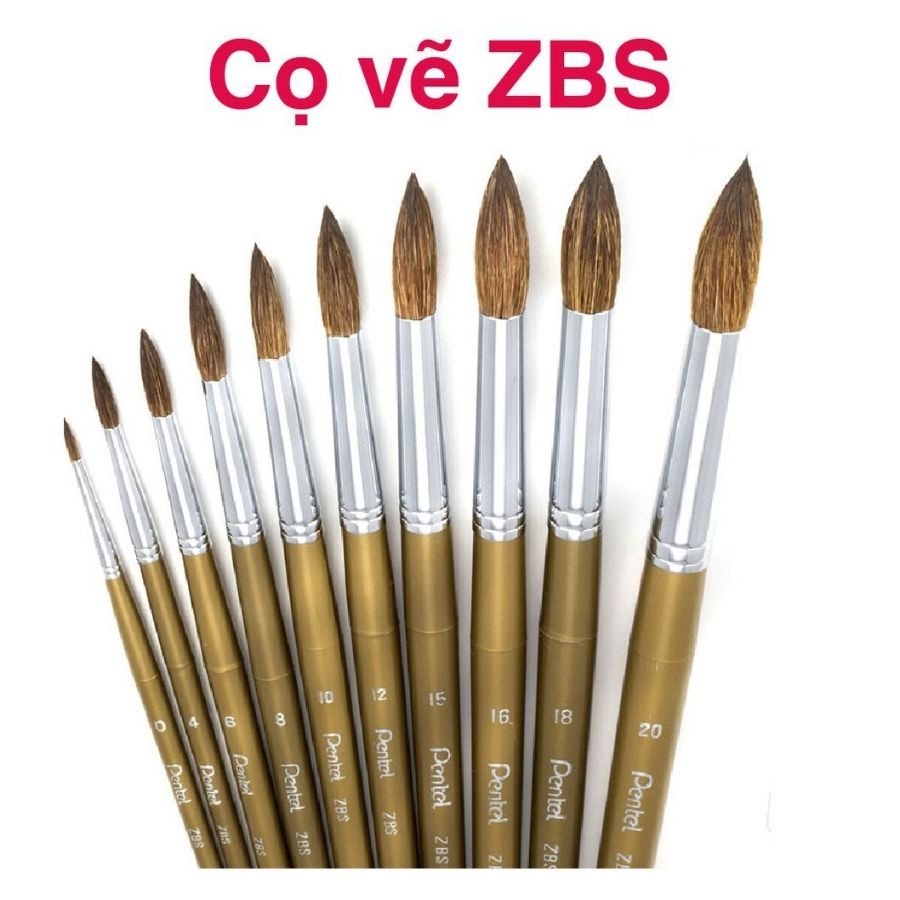 ❤️Cọ vẽ màu nước đầu tròn số 15 Pentel ZBS1-15❤️