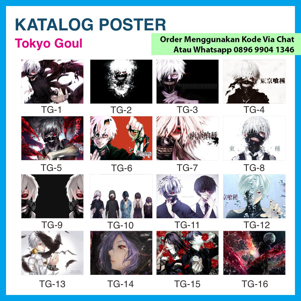 Áp Phích Trang Trí Nội Thất Hình Tokyo Goul / Ken Kaneki Touka Juuzou 30x40 cm | Tg-71