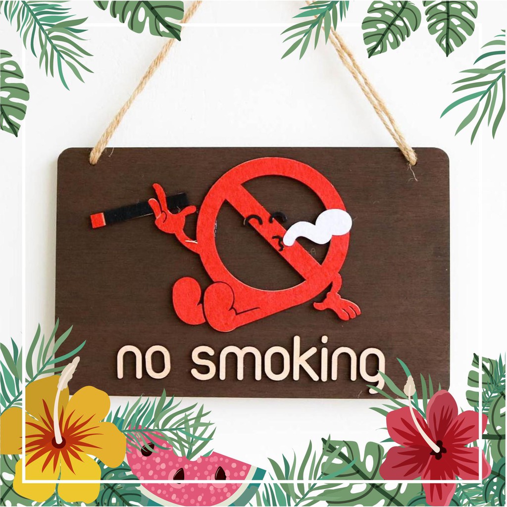 Bảng gỗ ''no smoking'' (bảng gỗ trang trí DNDecor + quà tặng giá trị 17.000đ)