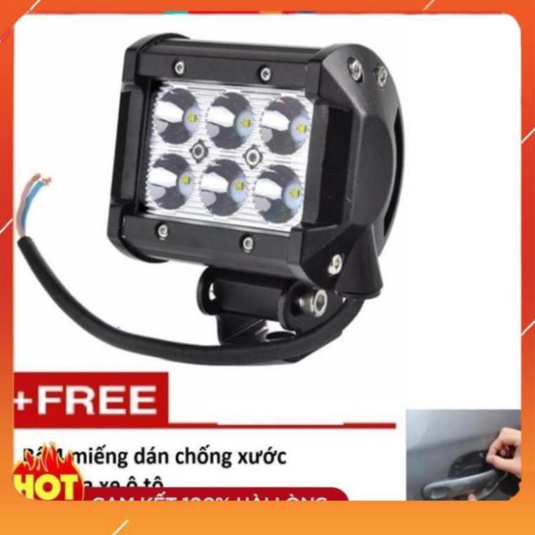 Đèn led trợ sáng C6 18w (sáng trắng) TL 362 tặng bộ 4 miếng dán chống xước tay cửa xe ô tô TL 239 ❤