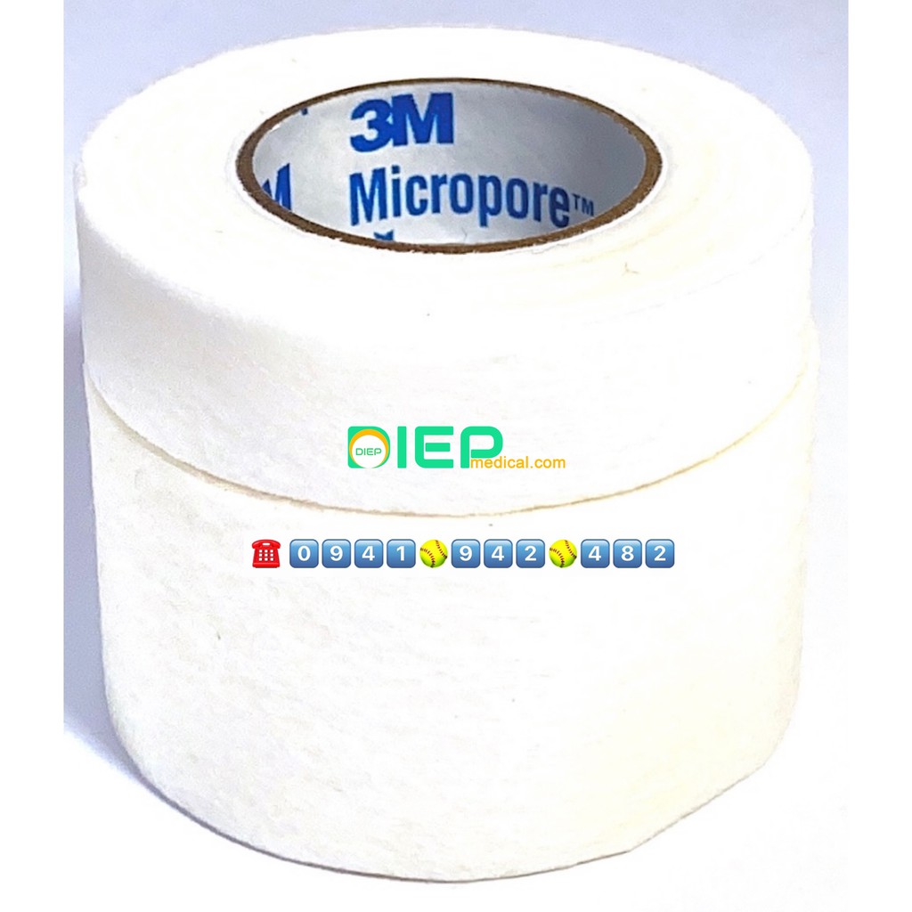 ✅ 3M MICROPORE 1530-0 (1.25cmx9.1m), 1530-1 (2.5cmx9.1m) - Băng keo giấy y tế kích thước 1.2.5cm/2.5cmx9.1m