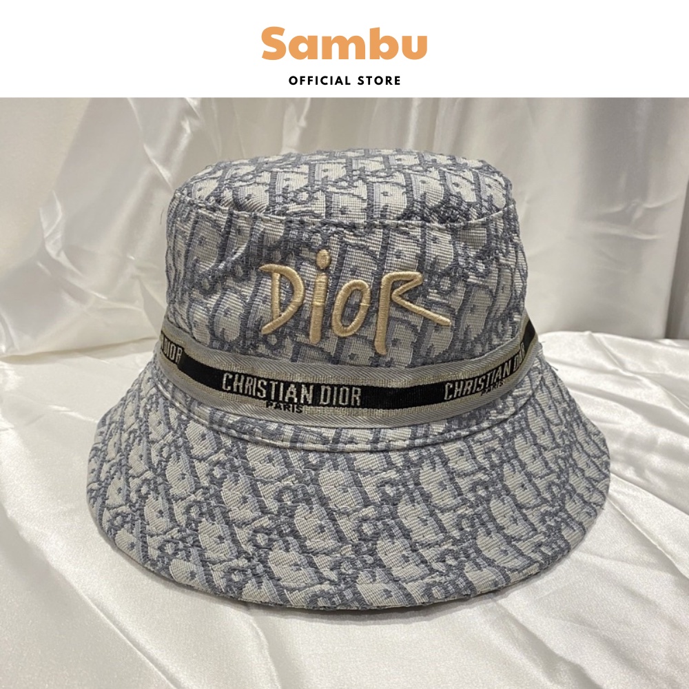 Mũ bucket kaki Sambu, nón tai bèo thêu chữ dio