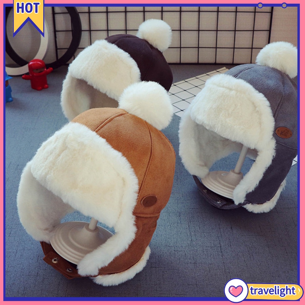 Mũ lông giữ ấm bảo vệ tai thoải mái cho bé