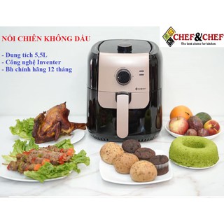 NỒI CHIÊN KHÔNG DẦU CHEF&CHEF DUNG TÍCH ĐẠI 5,5 LÍT [BÁN SỈ GIÁ TỐT]