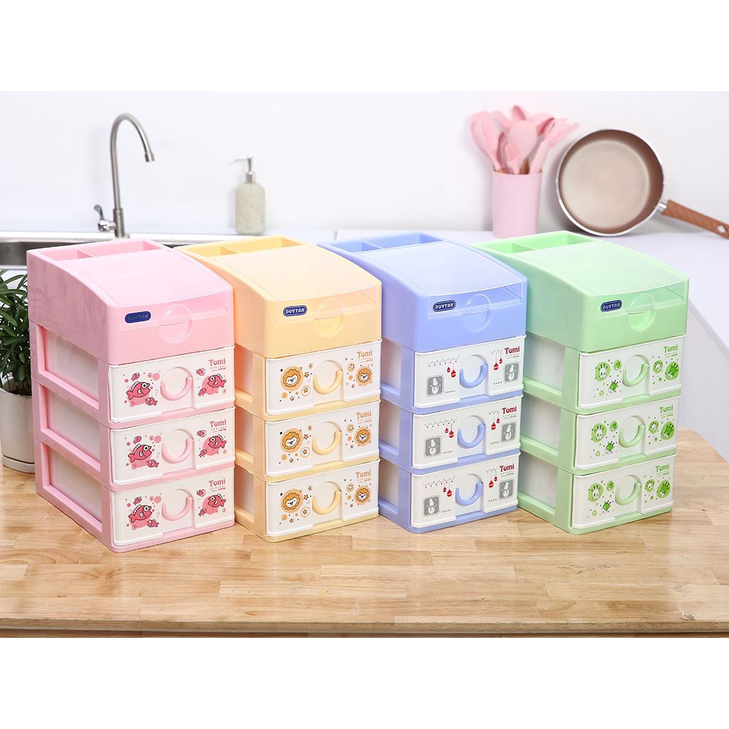 Tủ nhựa 4 ngăn Duy Tân Tomi 18 x 26.5 x 34cm (nhiều màu) chất liệu nhựa cao cấp có độ bền và khả năng chịu lực tốt