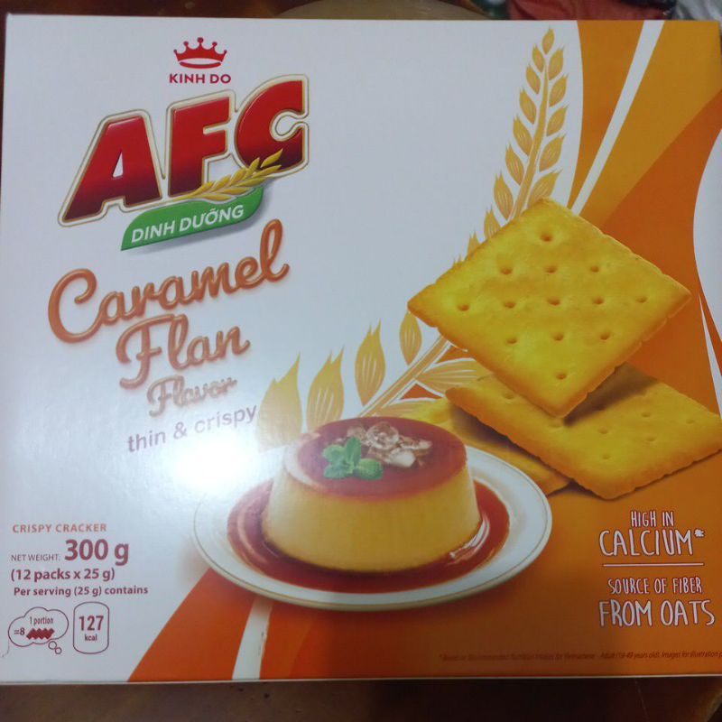 Bánh AFC Caramel Flan mỏng giòn 300g (12 gói*25g)