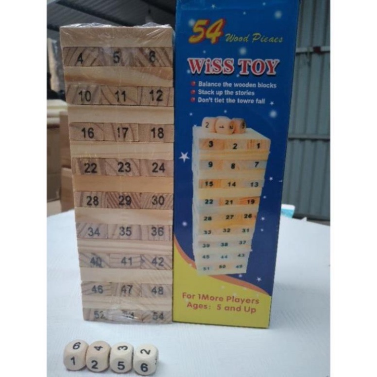 [FREE SHIP] BỘ RÚT GỖ CHO BÉ LOẠI TO 54 THANH KÈM XÚC SẮC