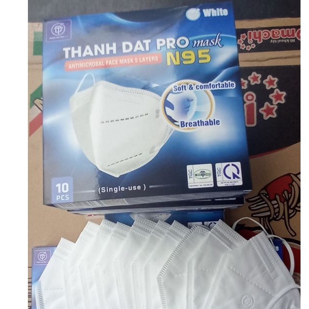 KHẨU TRANG N95 THÀNH ĐAT 1 HỘP 10 CÁI TRẮNG