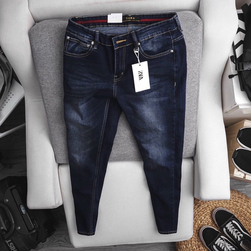 NEW- Quần jean nam xuất xịn xanh wax thời trang - ống ôm jean co giãn Hải An Jeans *