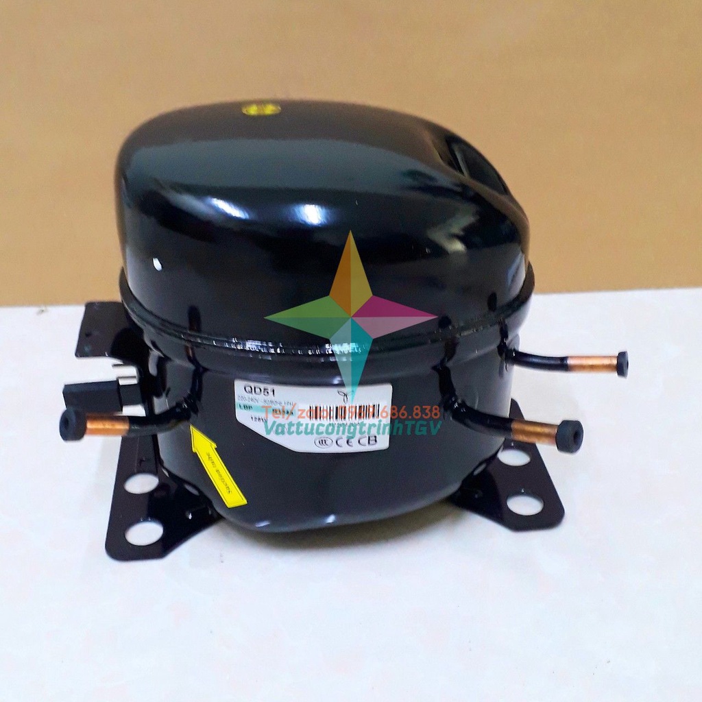 Máy nén khí gas R134a Model QD51-125W dùng cho tủ lạnh 160L-180L
