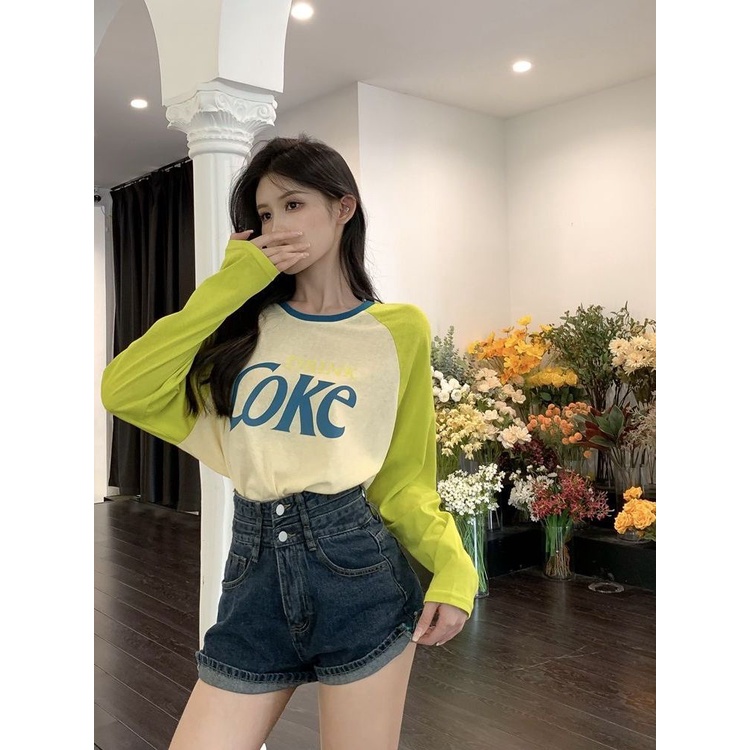 Áo Thun Nữ Dài Tay Cổ Tròn Thời Trang Hàn